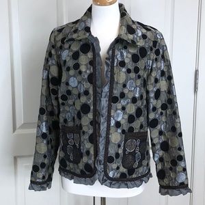 Black grey gold reversible jacket blazer